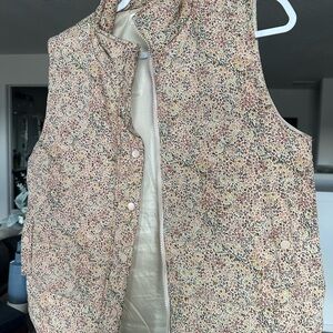 Two Floral Quilted Vests